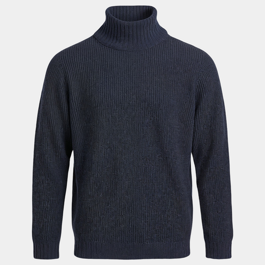 Rollkragen Navy Wolle Kaschmir Made in Italy