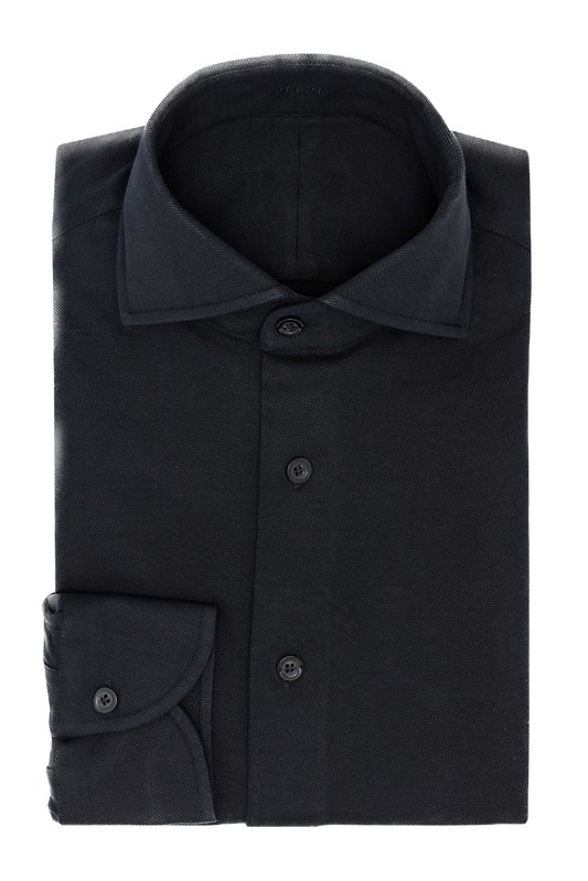 Suitery Maßhemd Casual Piqué Schwarz