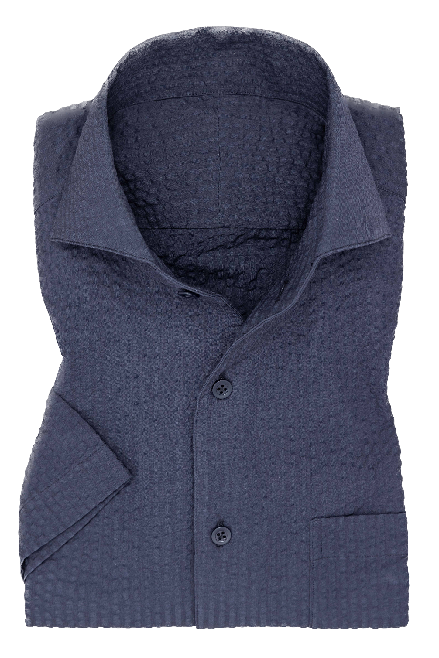 Suitery Maßhemd Sommer Collection Seersucker Navy
