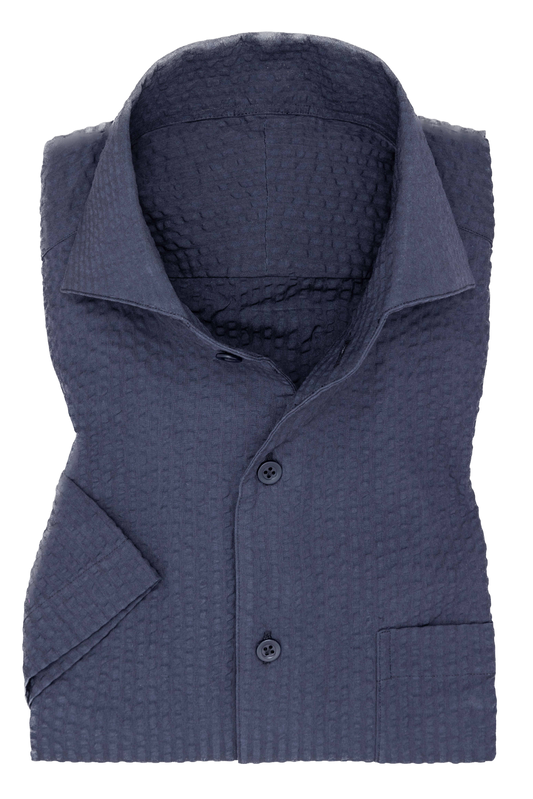 Suitery Maßhemd Sommer Collection Seersucker Navy