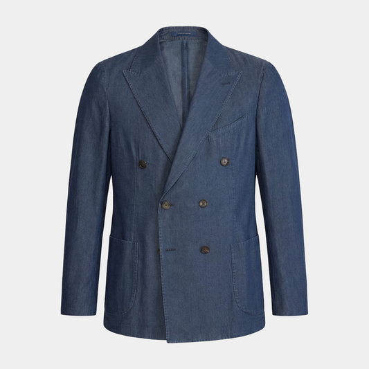 Sakko Blue Satorial Zweireihig Denim - Made in Italy