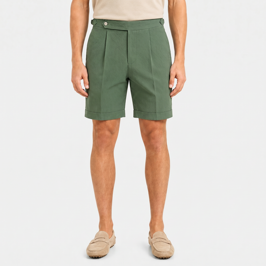 Seersucker Shorts Khaki Seitenspanner