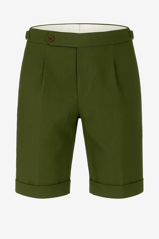 Seersucker Shorts Khaki Seitenspanner