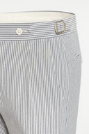 Seersucker Shorts Blau gestreift Seitenspanner