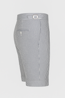 Seersucker Shorts Blau gestreift Seitenspanner