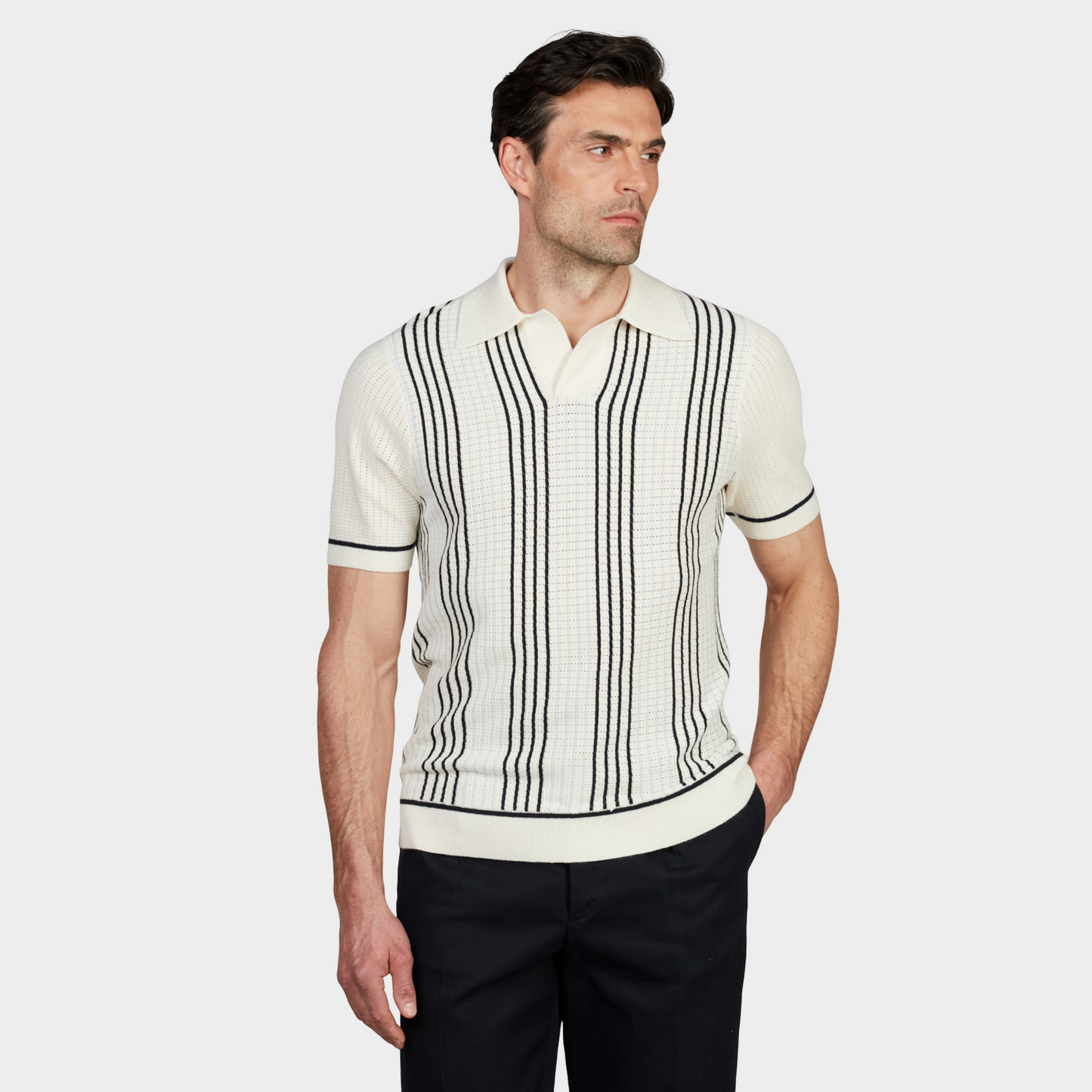 Polohemd Stripes Off White