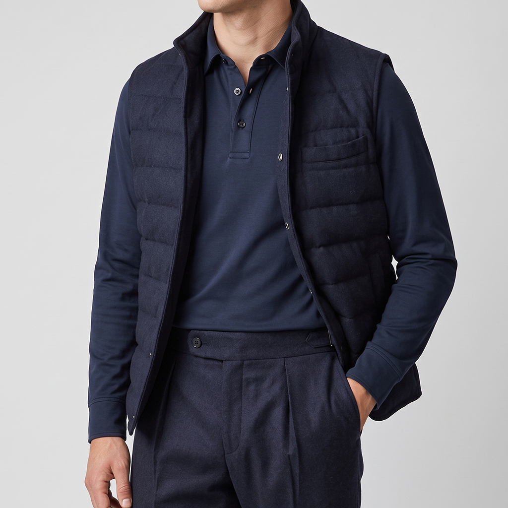 Steppweste Navy Daune Vitale Barberis Canonico