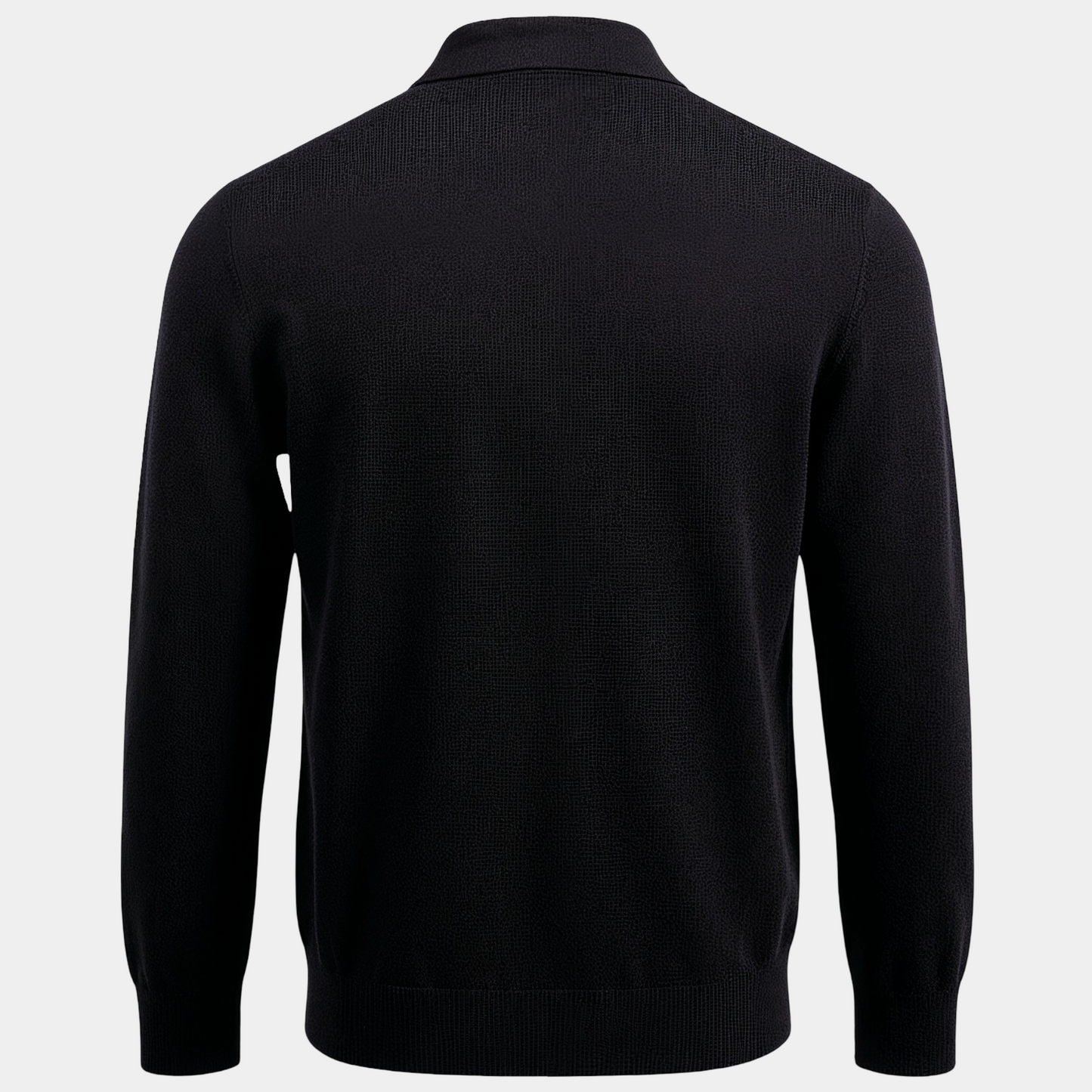 Strickjacke Hemdkragen Navy Merinowolle Made in Italy