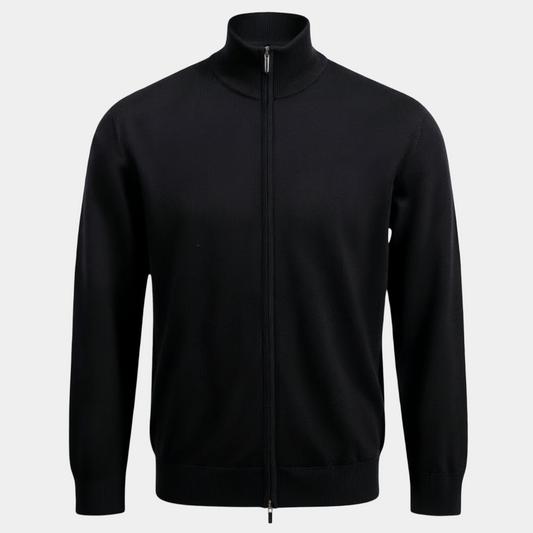 Strickjacke Navy reine Merinowolle Made in Italy