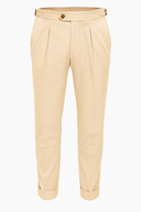 Bundfaltenhose Satorial Baumwolle Beige
