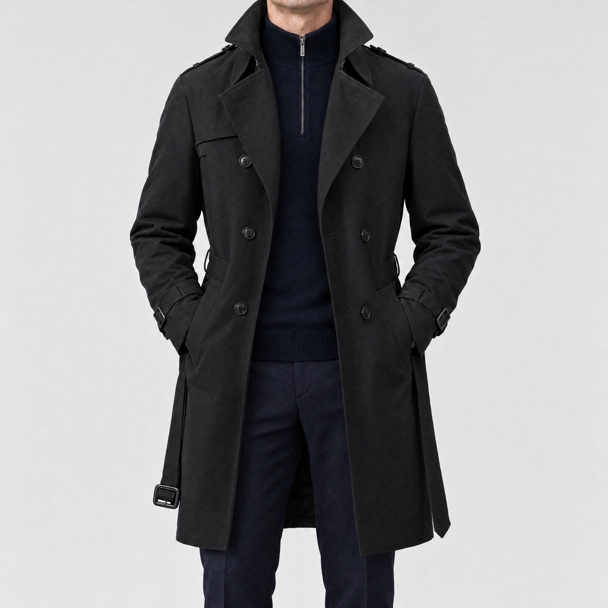 Trenchcoat Olmetex Suitery Schwarz
