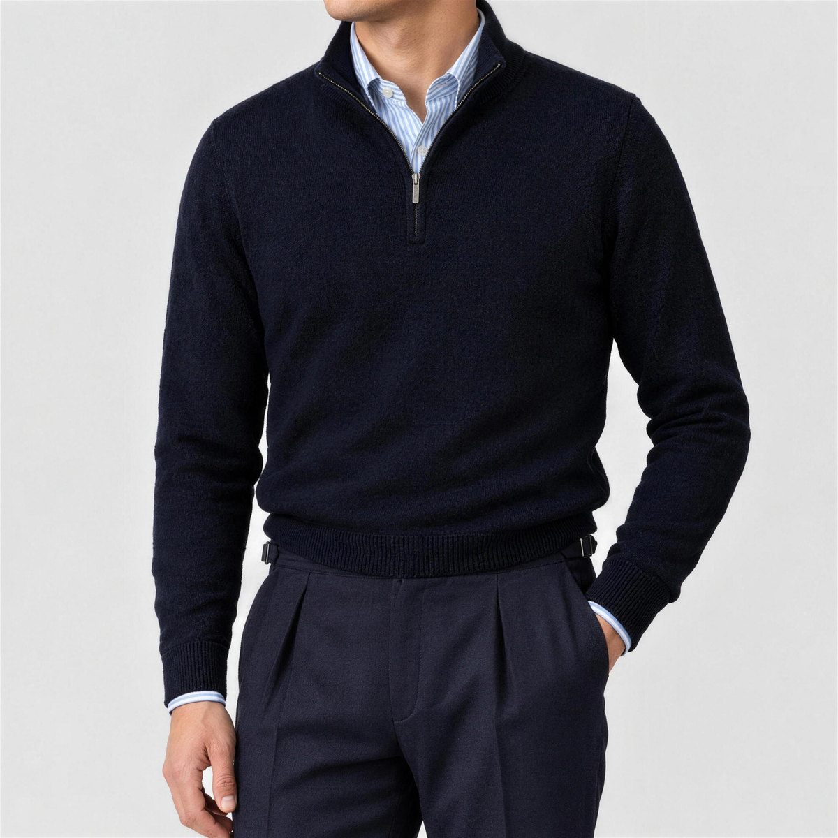 Troyer Navy reine Merinowolle Made in Italy