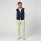 Reversible Zip Weste Navy/Grau