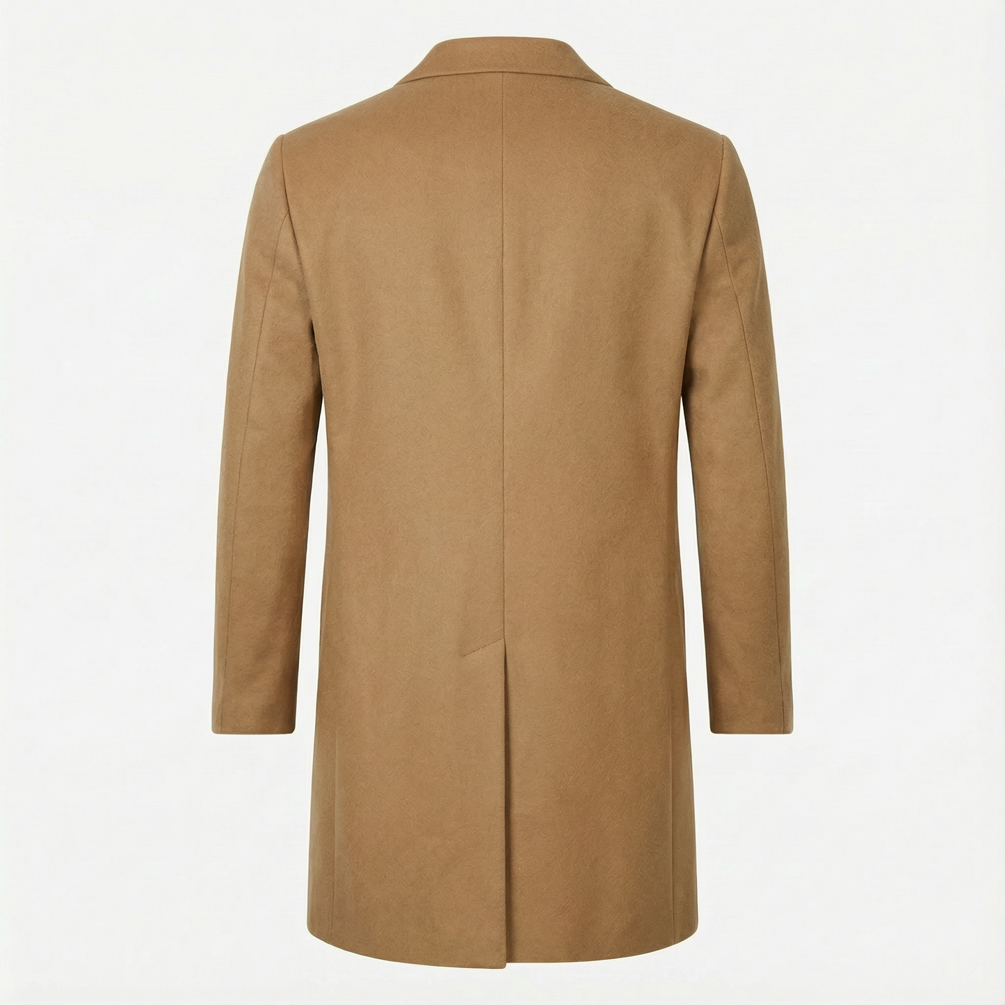 Wollmantel Beige Einreihig