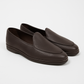 Yanko Belgian Loafer Dunkelbraun genarbtes Leder