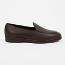 Yanko Belgian Loafer Dunkelbraun genarbtes Leder