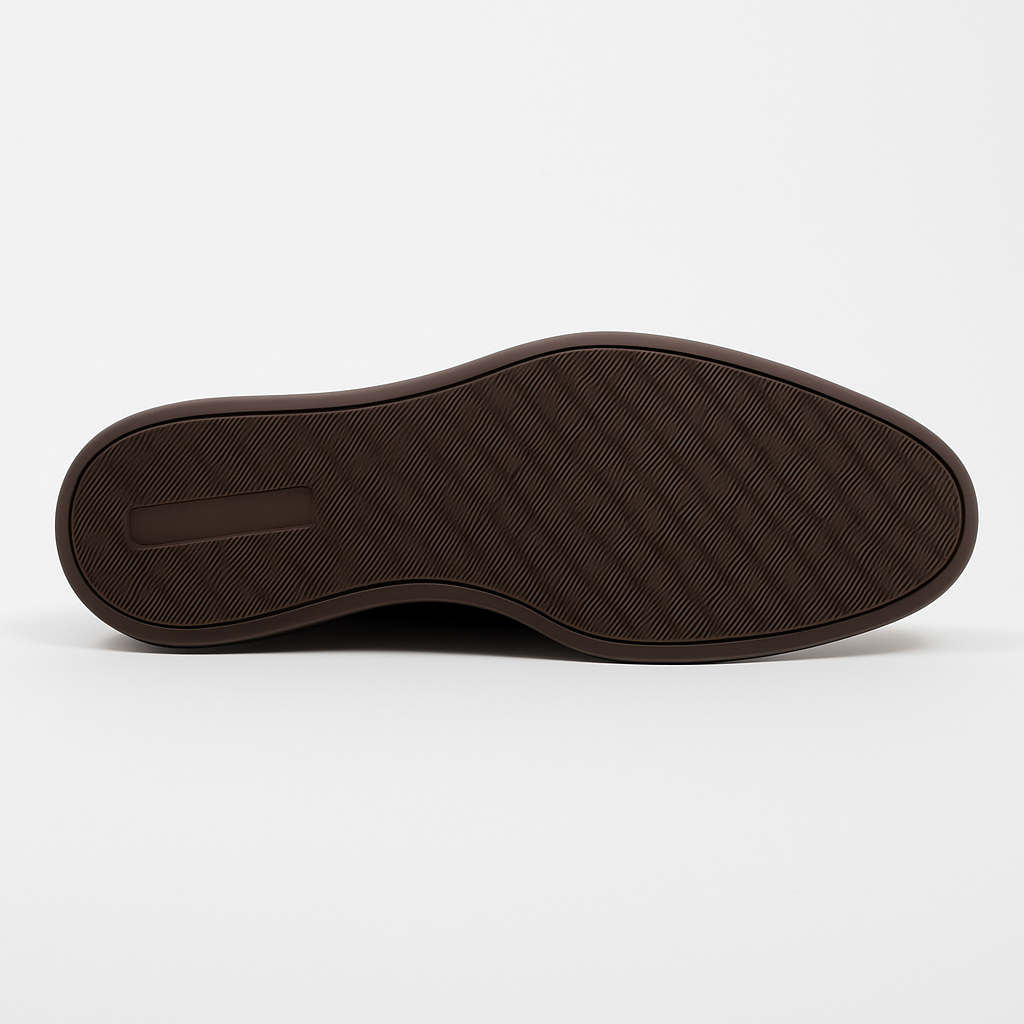 Yanko Belgian Loafer Dunkelbraun genarbtes Leder