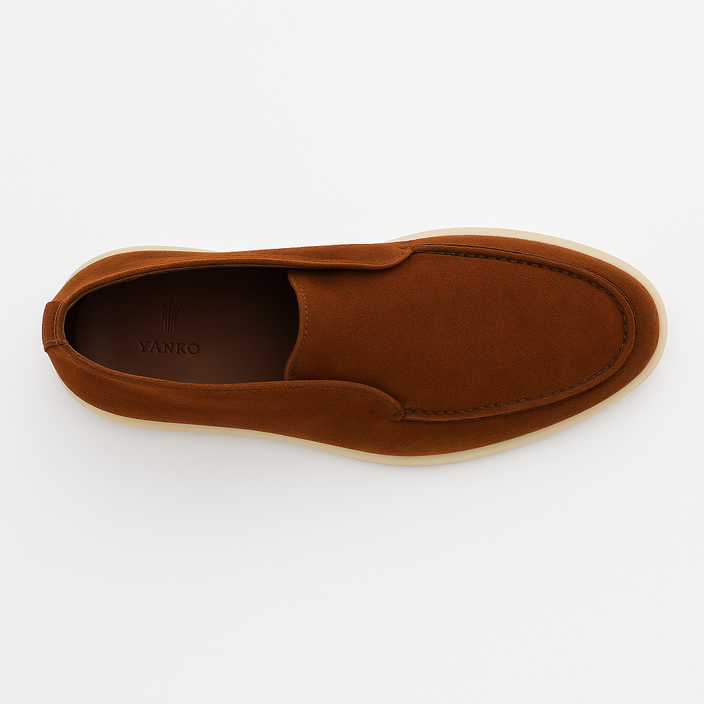 Yanko Hightop Loafer Velours Leder Café Braun